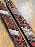 Cowhide & Tooled leather Dog Collar