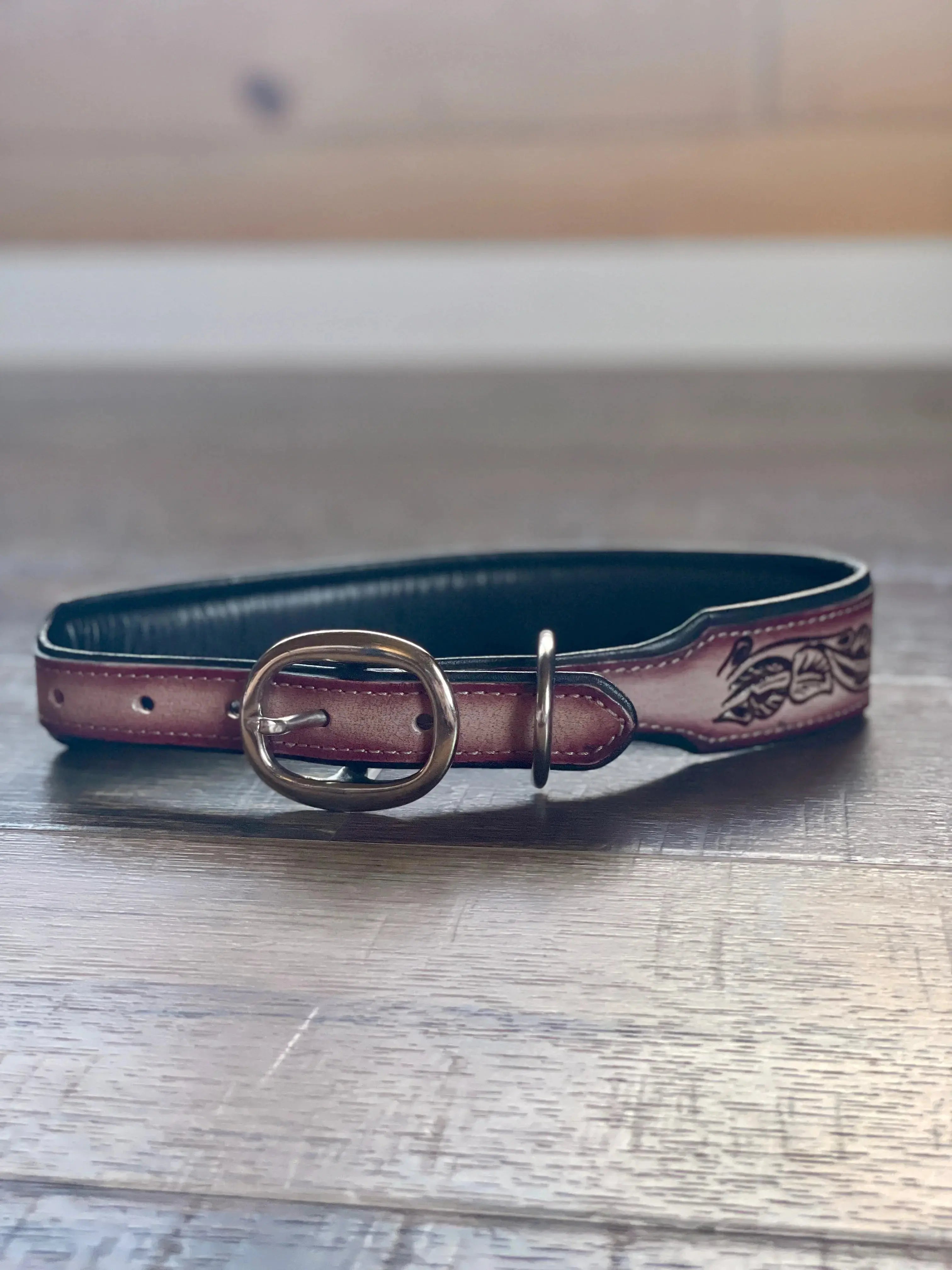 Cow Dog Trail Hand-tooled Dog Collar Dog