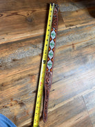 Cactus tooled leather dog collar