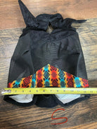 Yellow/Orange Aztec print accent horse size fly mask with ears