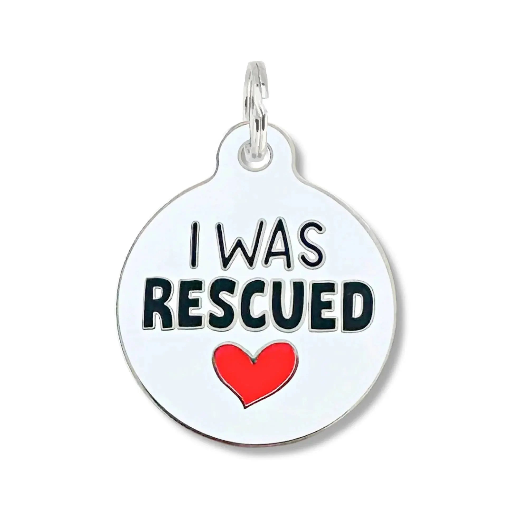 Dog ID Tag w/ Personalized QR Code - I Was Rescued