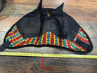 Yellow/Orange Aztec print accent horse size fly mask with ears