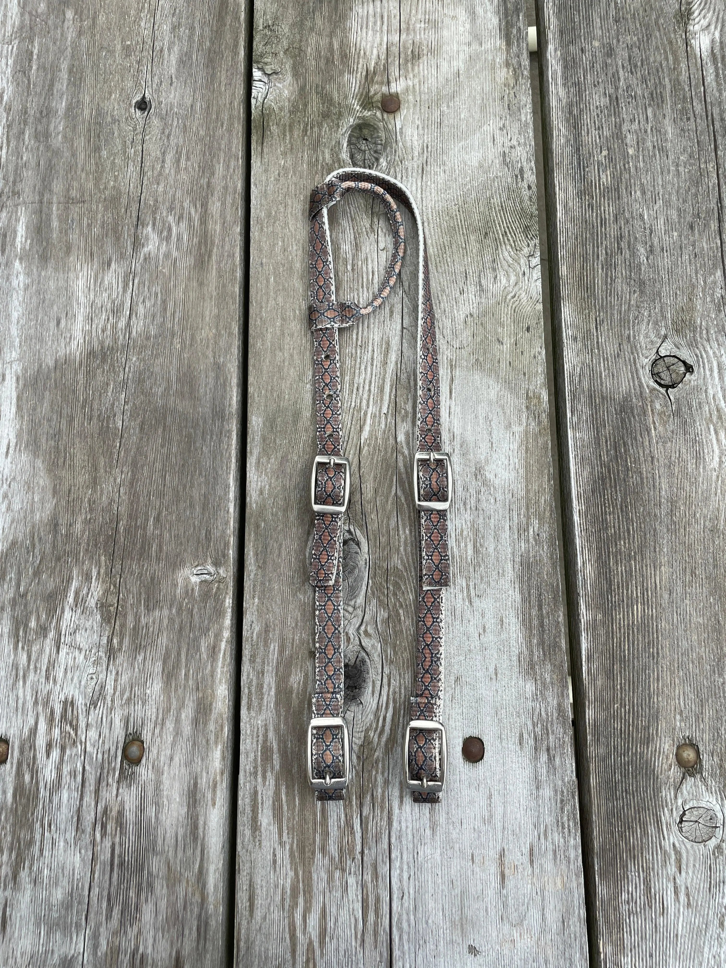 Snake Print Design Nylon One Ear Headstall Horse