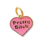 Glitter Dog ID Tag Gold Collar Charm - Pretty Bitch Dog