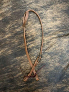 Argentina Cow Leather One Ear Headstall with Silver Engraved Overlayed Buckle Horse