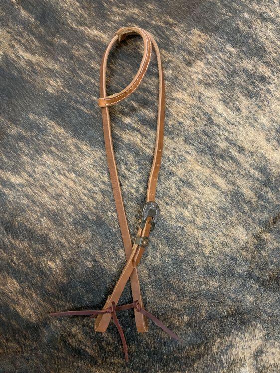 Argentina Cow Leather One Ear Headstall with Floral Overlayed Buckle Horse