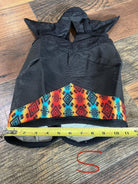 Yellow/Orange Aztec print accent horse size fly mask with ears