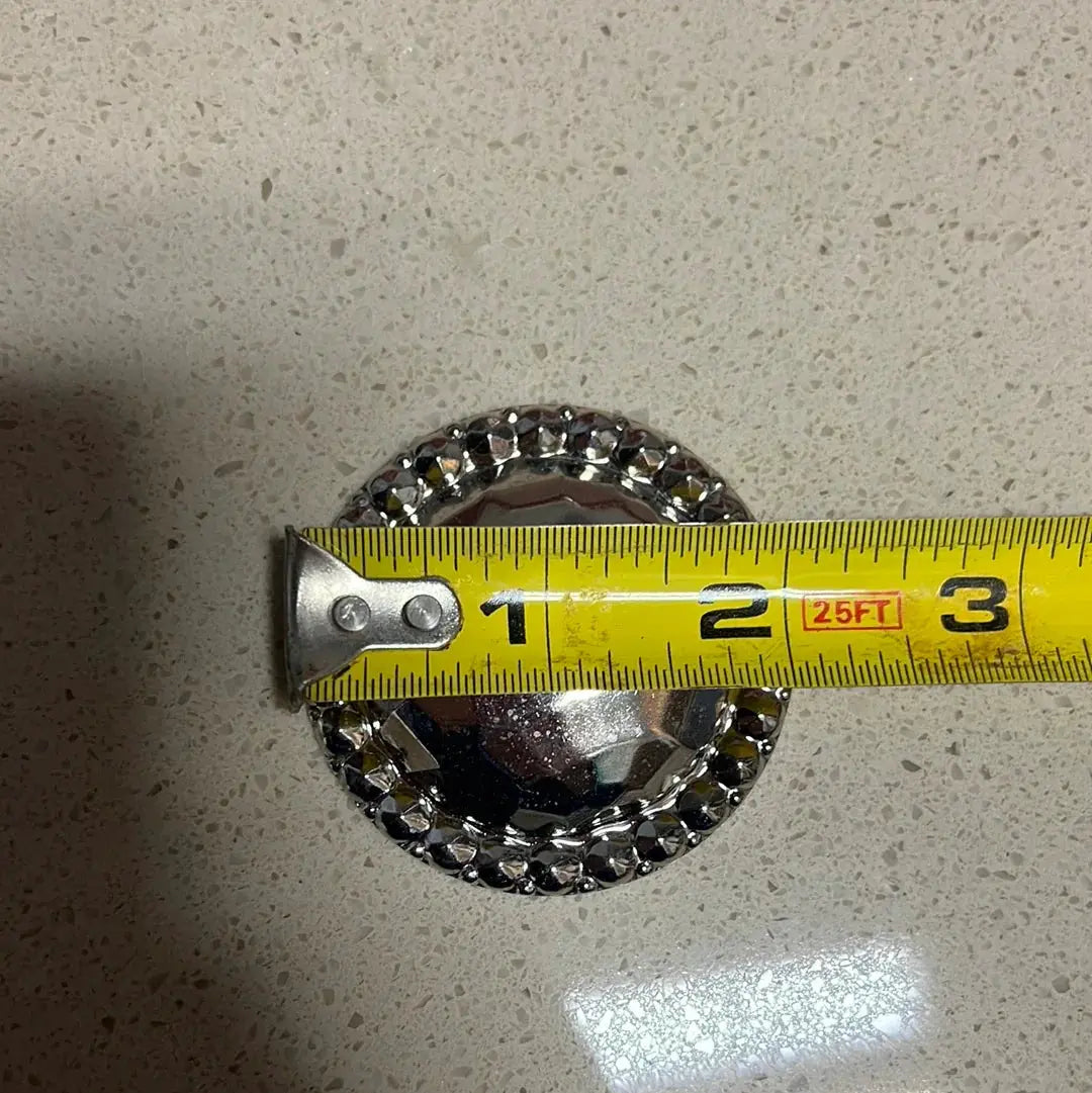 2" Silver hammered concho with Screw
