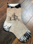 Barrel Racer Natural Cowhide Christmas Stocking