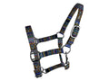 Premium nylon adjustable pony halter - Blue Multi color print