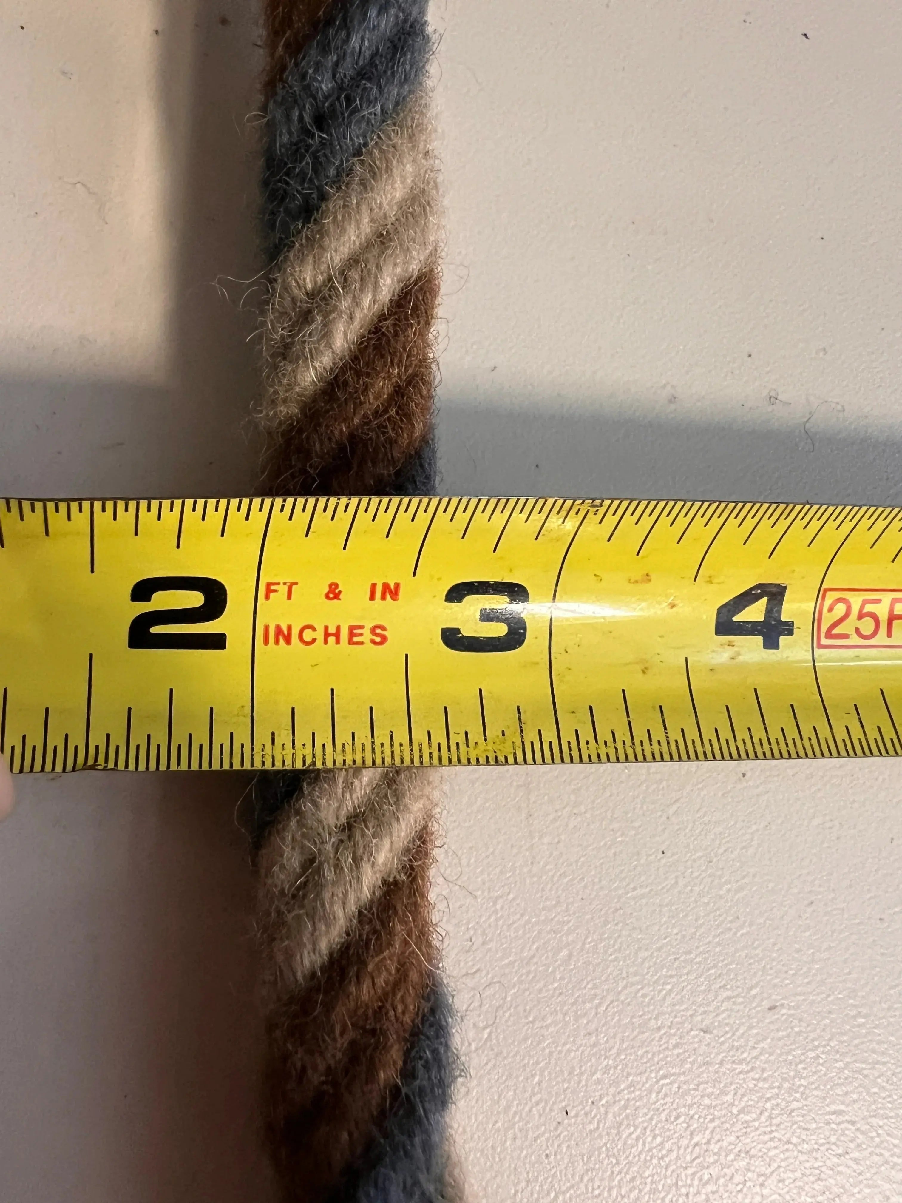 Dust & Denim Mohair Mecate Reins - 22 Ft thick twisted multicolored rope