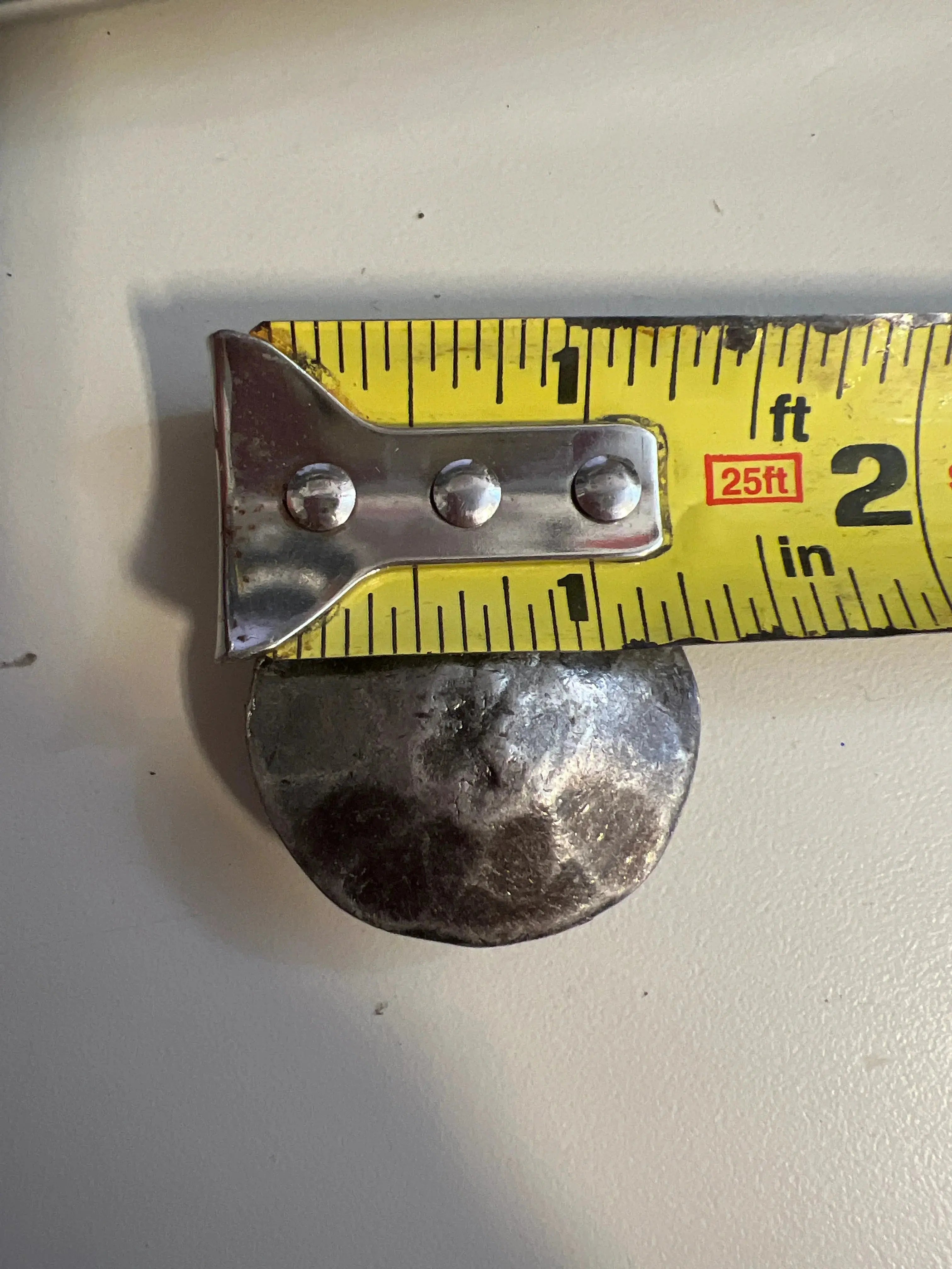 Silver hammered concho with Screw 1 1/4"