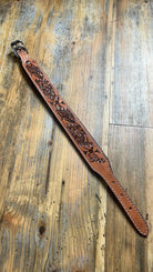 Tan hand tooled Dog collar