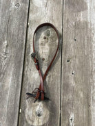 Oiled Harness Split Ear Headstall With Cowboy Gambler Buckle Horse