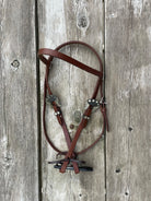 Oiled Harness Browband Headstall With Cowboy Gambler Buckle Horse
