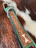 Santa Fe Bone Beaded Collar In Brown Dog