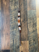 Corded Leather Dog Collar - Tan/Black Dog
