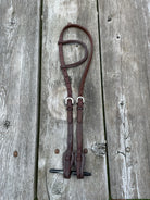 Heavy Oiled leather one ear headstall with quick change bit loops Horse Tack