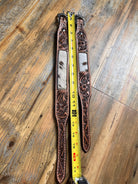 Tan cowhide & tooled dog Collar
