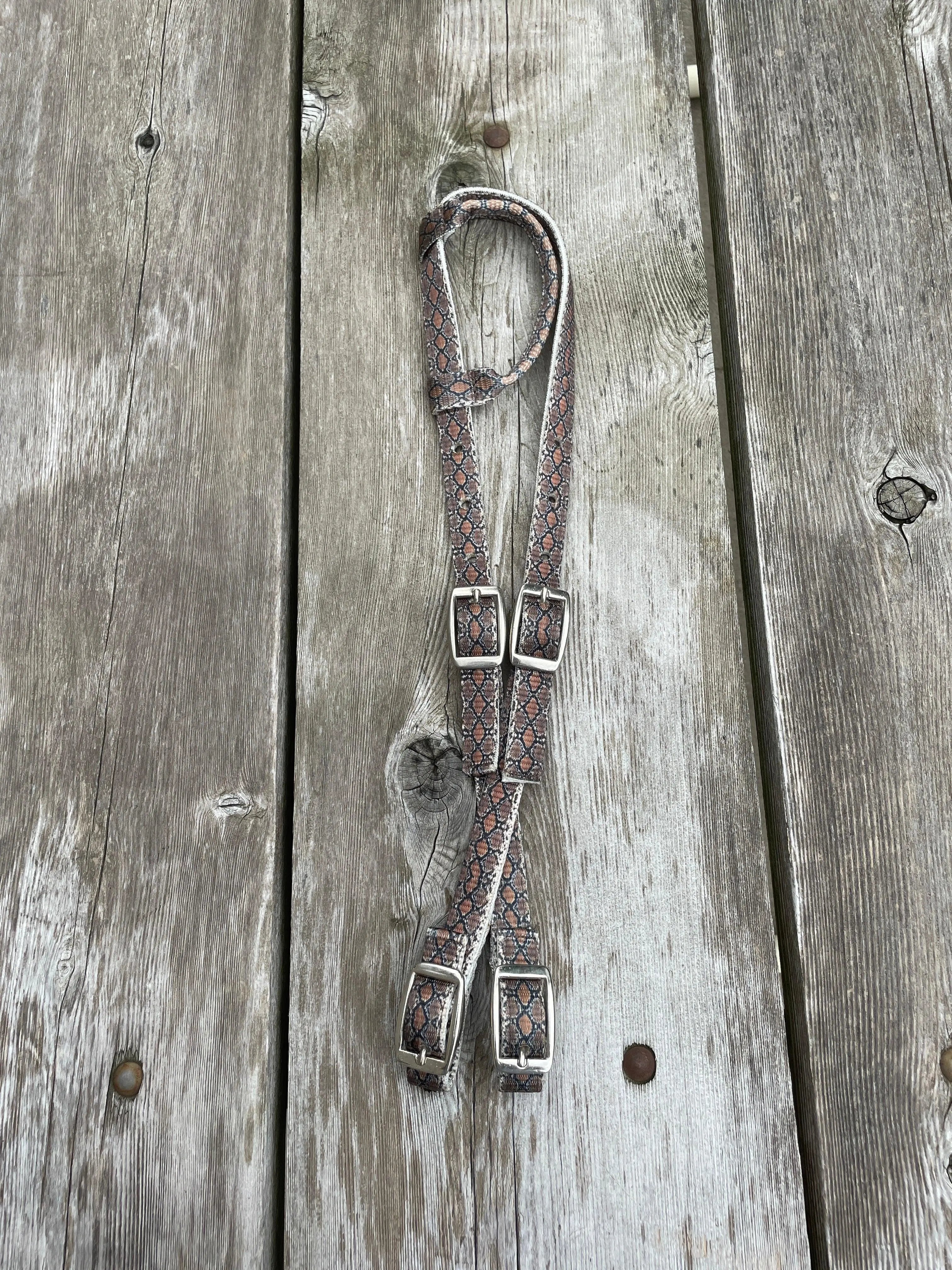 Snake Print Design Nylon One Ear Headstall Horse