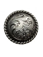 Silver engraved concho with Screw