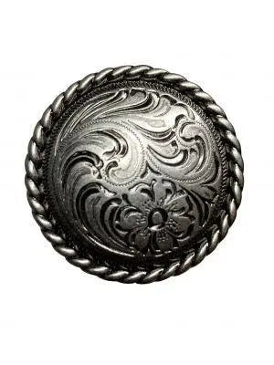Silver engraved concho with Screw