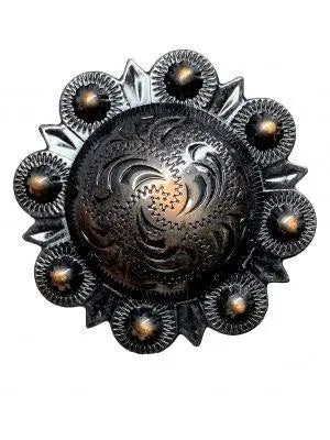 Copper engraved concho with screw