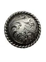 Silver engraved concho with Screw