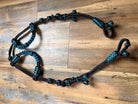 Black Rawhide Romal Reins With Two Ear Headstall
