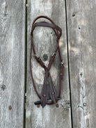 Oiled harness leather headstall with quick change bit loops Horse