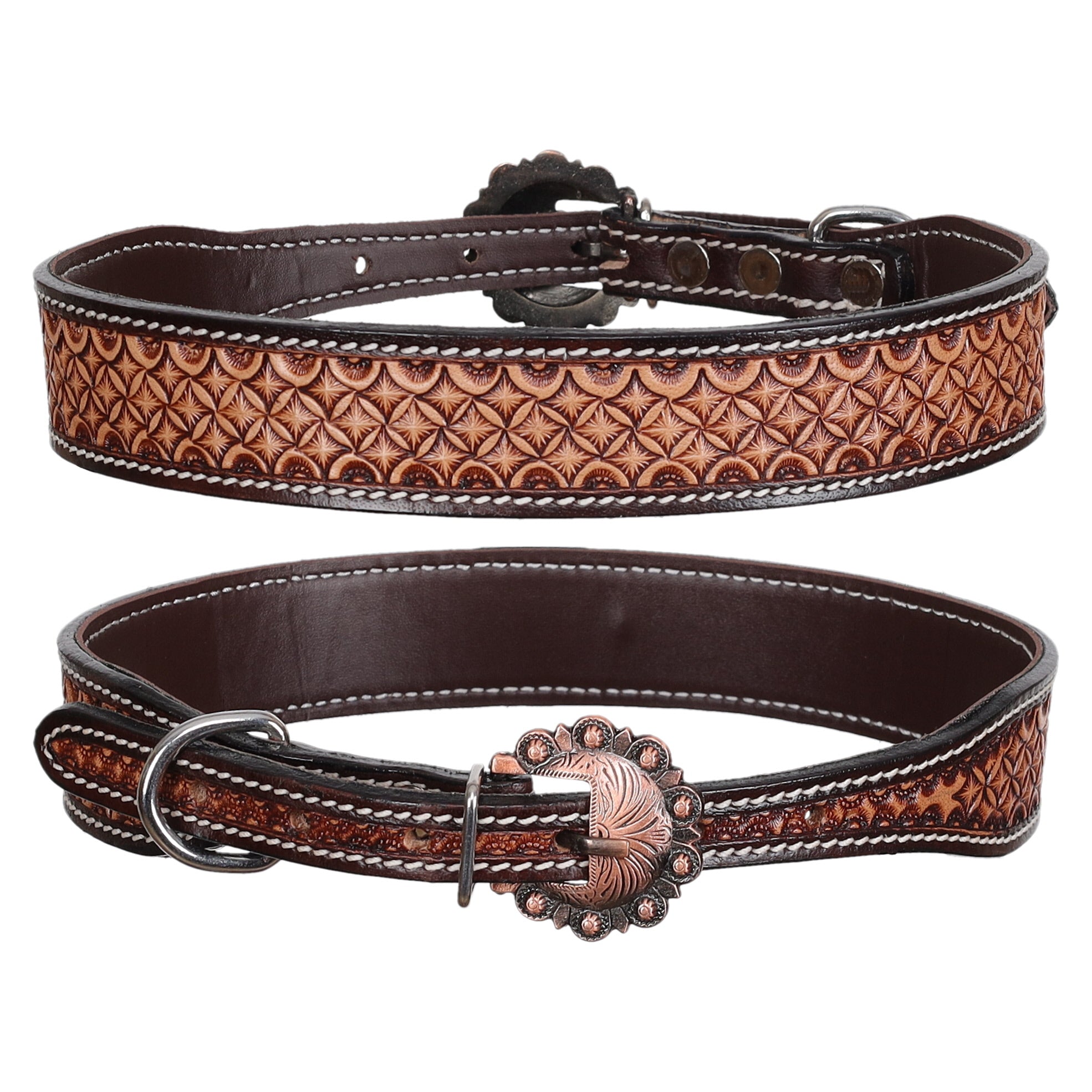 Waffle Leather Dog Collar
