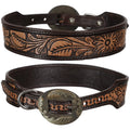 Timber Blossom Leather Dog Collar
