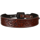 Heritage Bloom Leather Dog Collar Dog