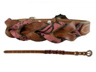 Pink Filigree Miracle Braid Leather Dog Collar Dog