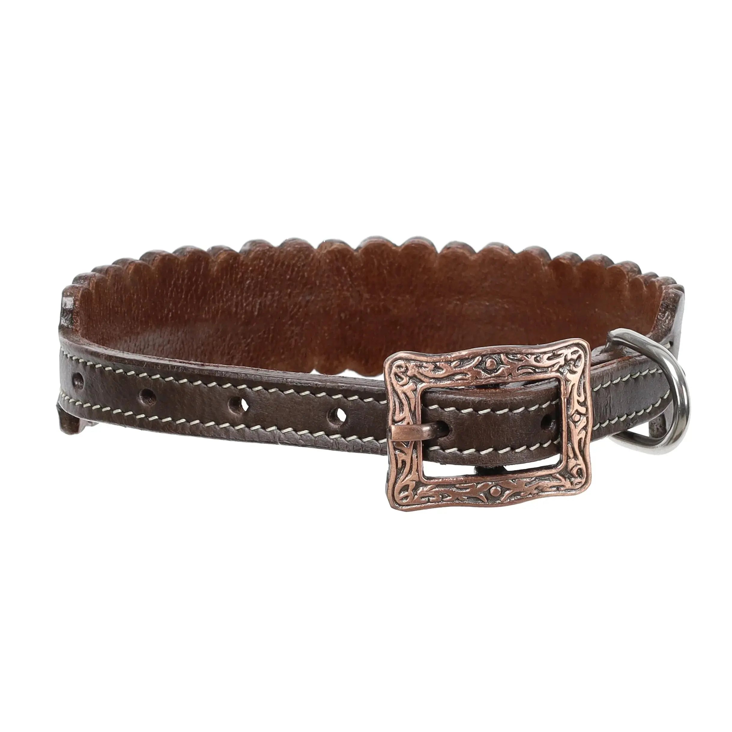 Aztec Fusion Beaded Leather Dog Collar Dog