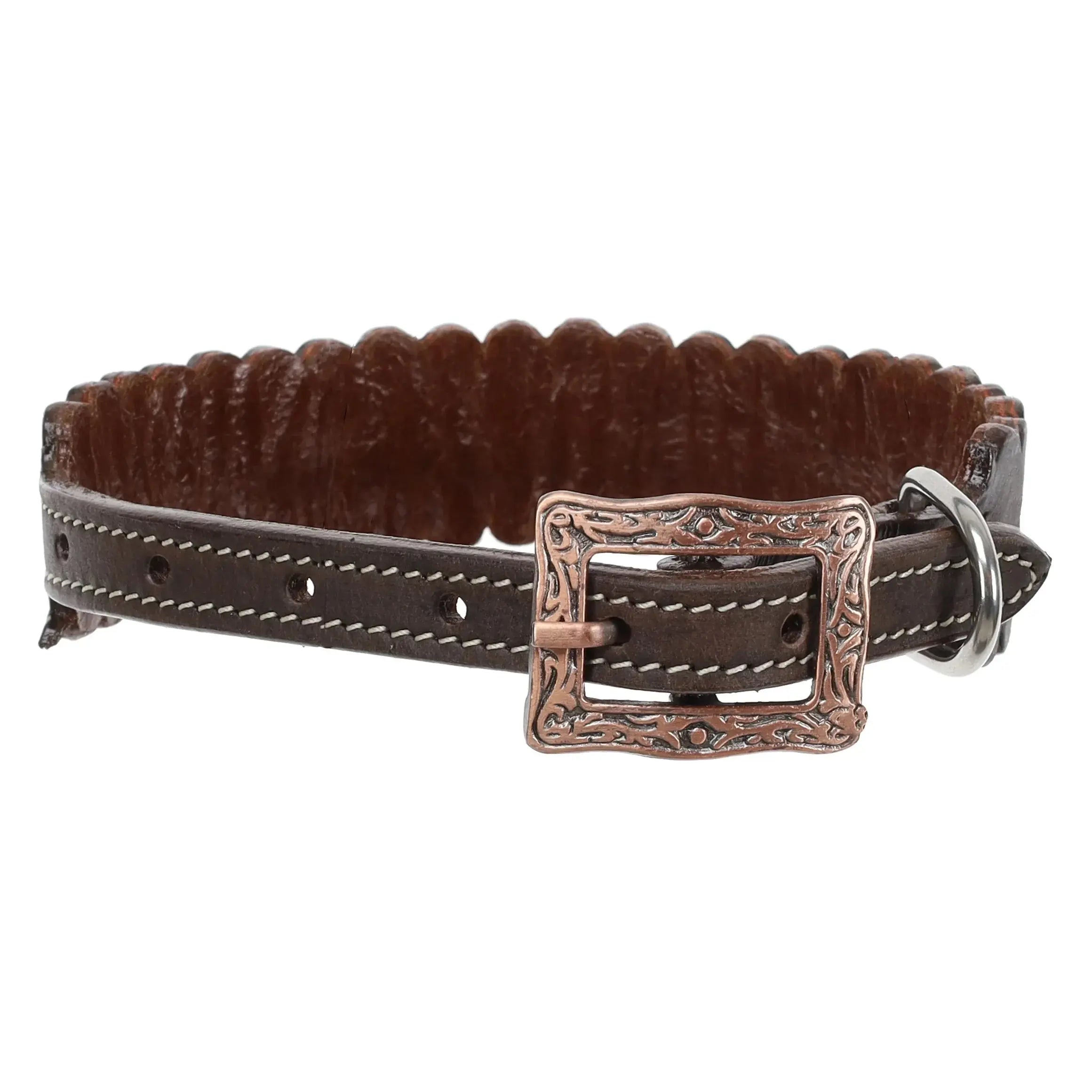 Aztec Flame Beaded Leather Dog Collar Dog