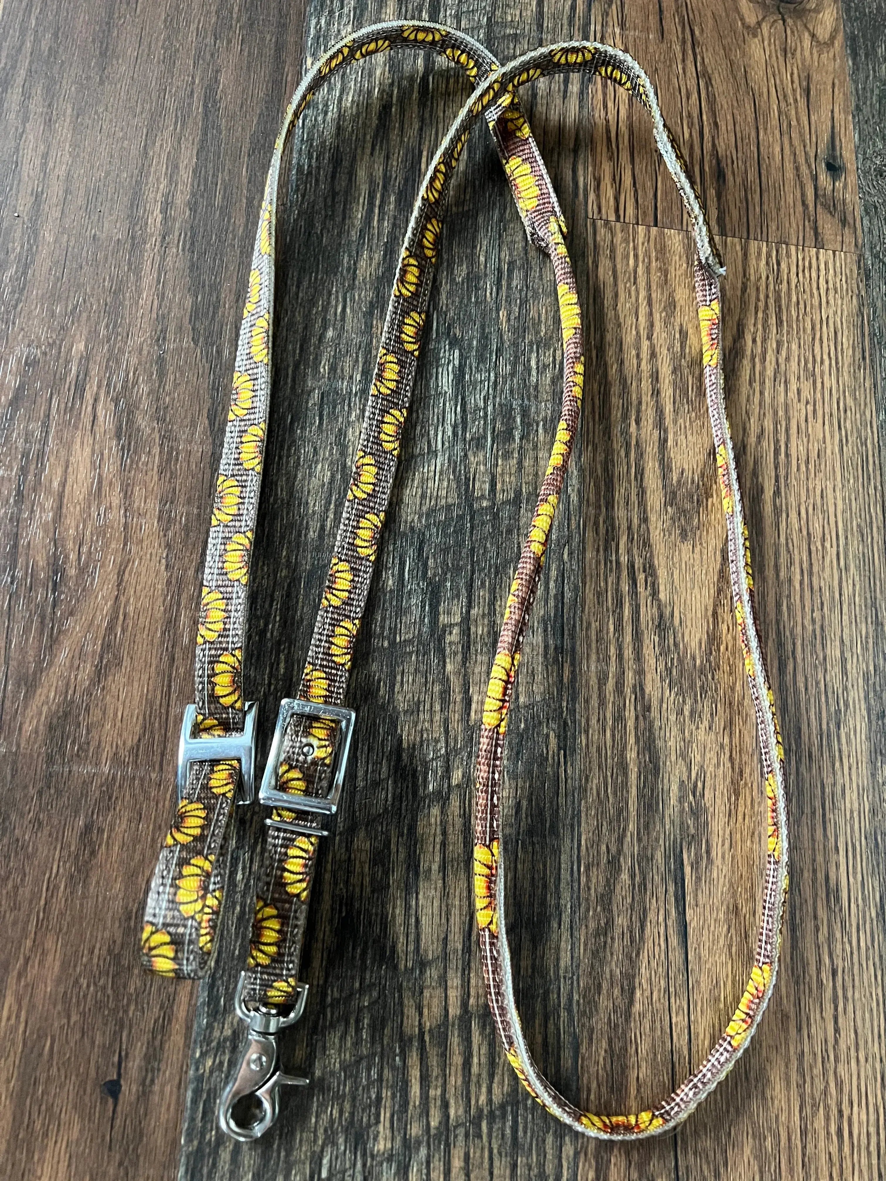 Sunflower Rolled Nylon Contest Reins Reins