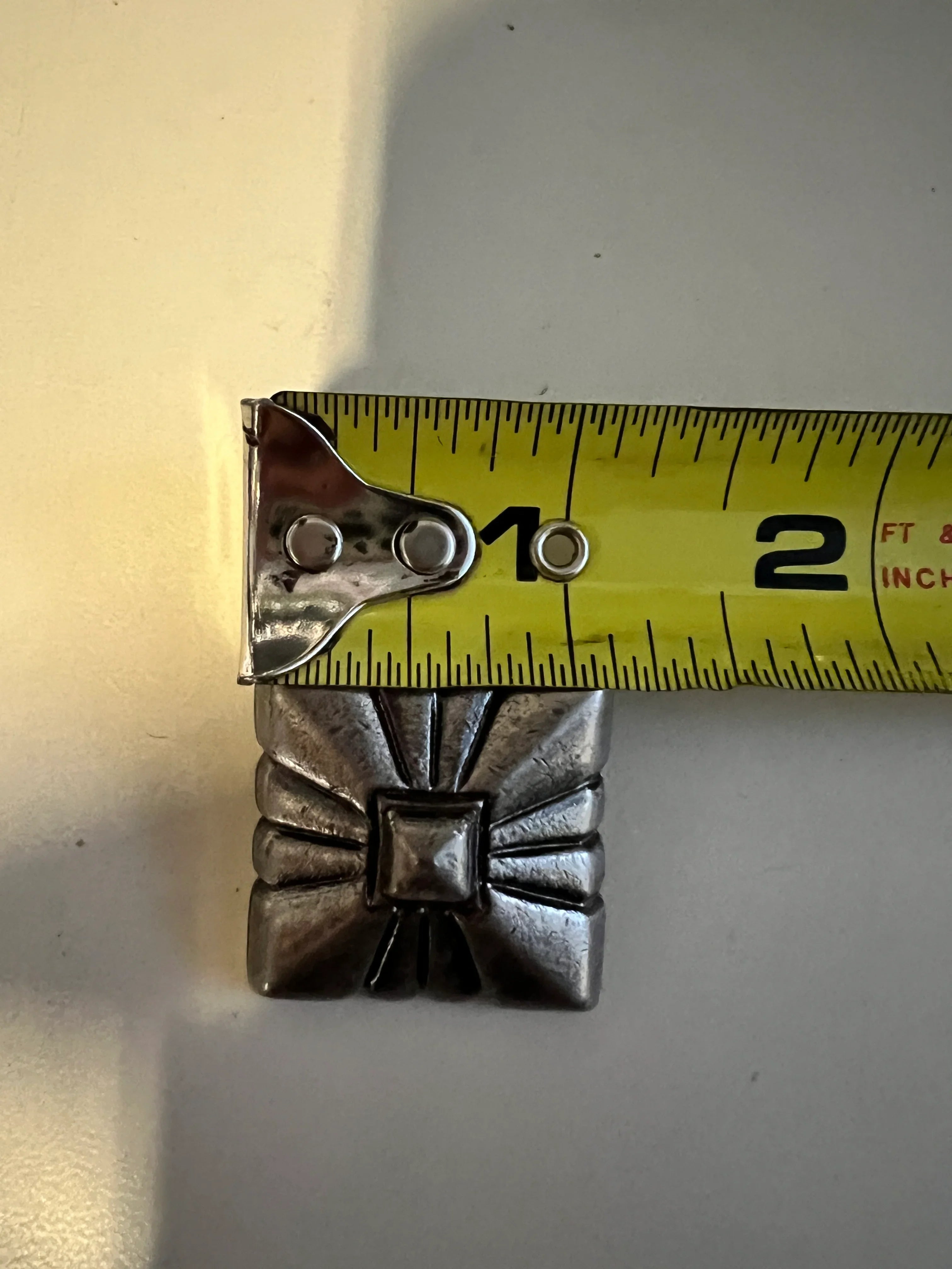 Silver pyramid embossed shape concho with Screw- size