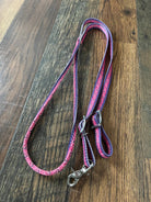 Pink & Purple Filigree Rolled Nylon Contest Reins Reins