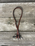 Oiled Harness Split Ear Headstall With Antique Silver Bar Buckle Horse