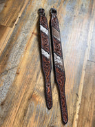 Cowhide & Tooled leather Dog Collar