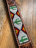 Cactus tooled leather dog collar