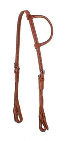 Harness Leather one ear headstall with quick change bit loops Horse