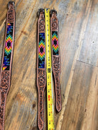Aztec tooled leather dog collar