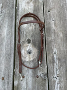 Oiled harness leather headstall with stainless steel snaps Horse