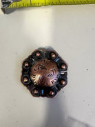 Copper octagon engraved concho with Screw