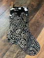 Rainbow Metallic Glitter Cowhide Christmas Stocking