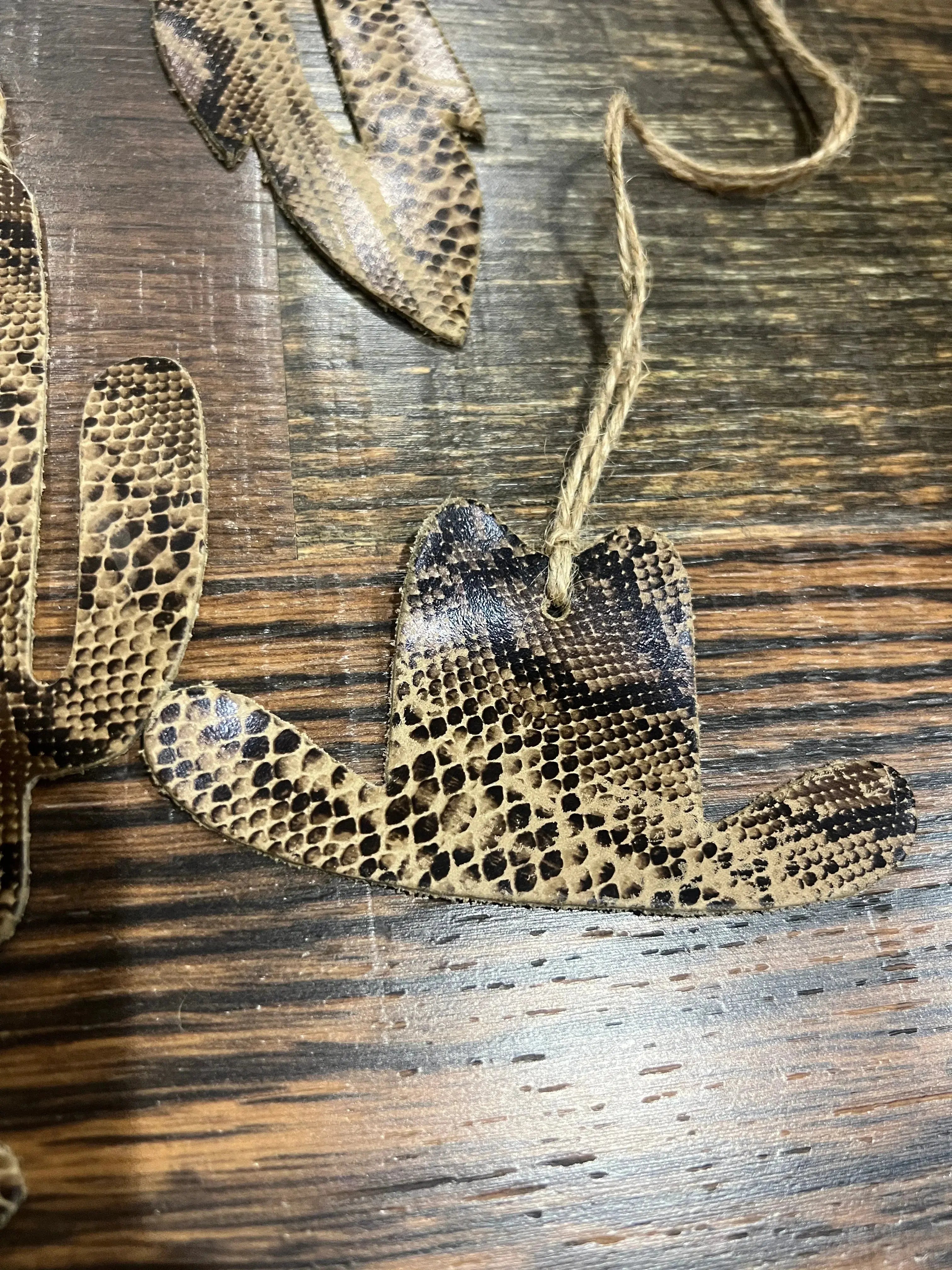 Python Leather Christmas Ornament -Sold Individually