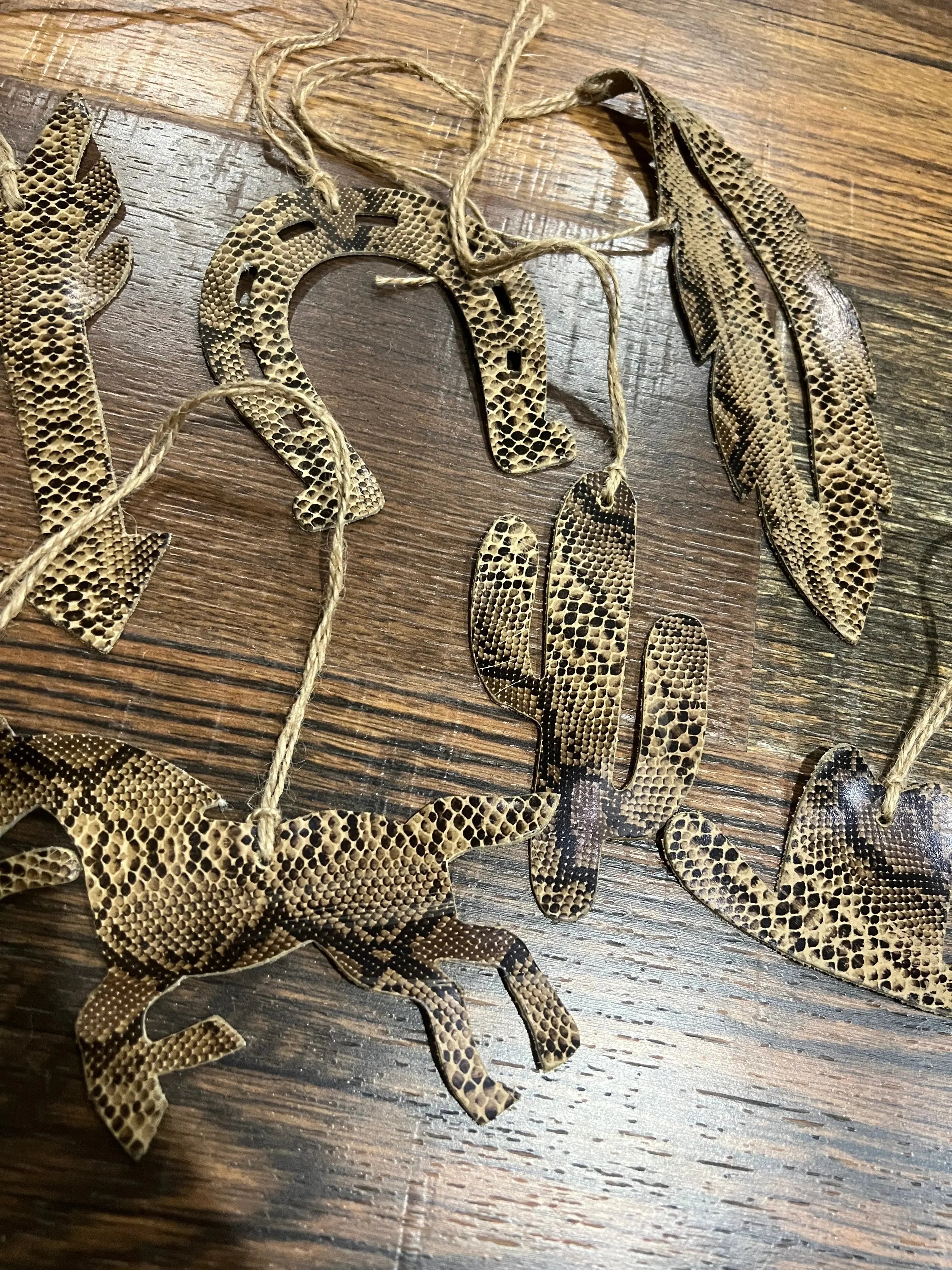 Python Leather Christmas Ornament -Sold Individually