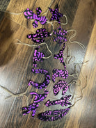 Pink Metallic Glitter Leather Cowhide Christmas Ornament - Sold Individually